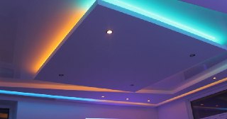Натяжной потолок с подсветкой Луховицы, цена от 2080 руб.